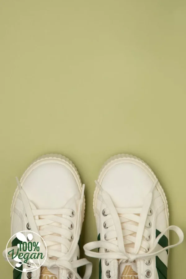 Discount Gola Mark Cox Tennissneakers In Gebroken Wit En Donkergroen