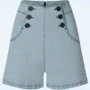 Hot Queen Kerosin Marlyn Shorts In Lichtblauw
