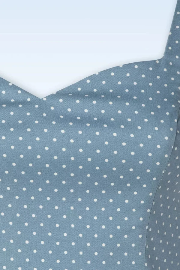 Fashion Banned Retro Michaella Polka Dot Pencil Jurk In Blauw