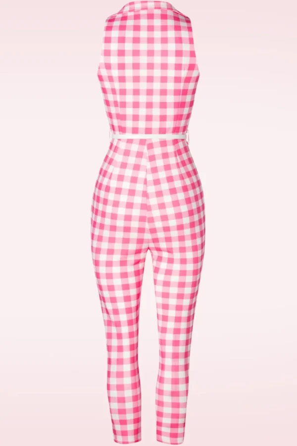 Cheap Rebel Love Clothing Midge Gingham Jumpsuit In Roze