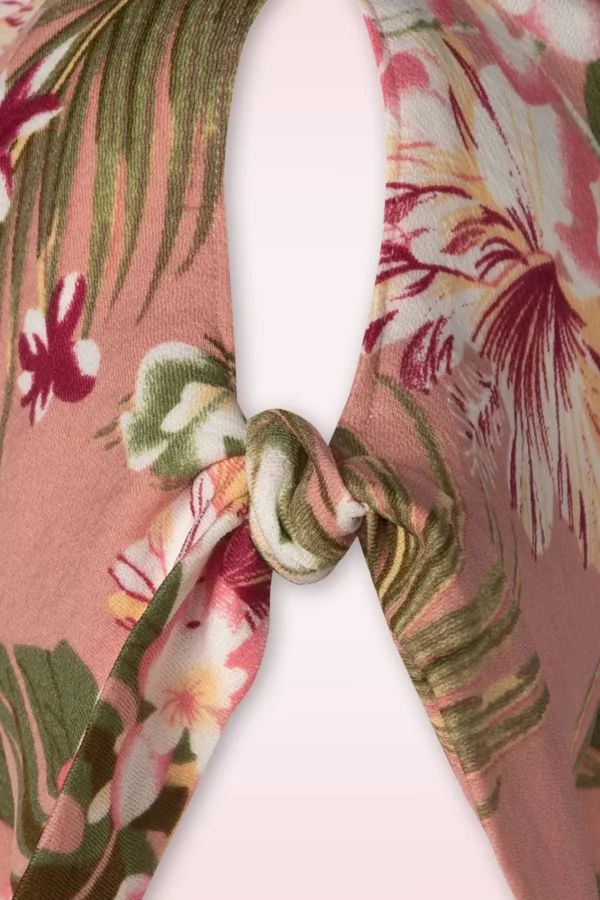 Hot Vixen Midi-Jurk Met Tropische Bloemen In Roze