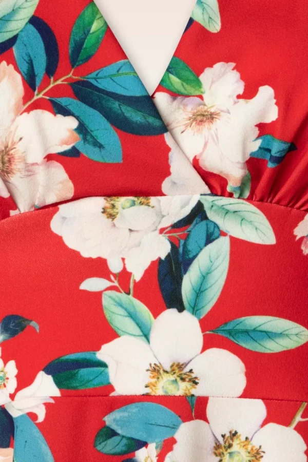 Outlet Vintage Chic for Topvintage Miley Flower Swing Jurk In Felrood