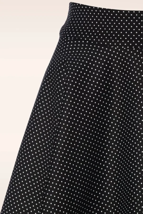 Sale Banned Retro Mini Polka Queen Swing Rok In Zwart