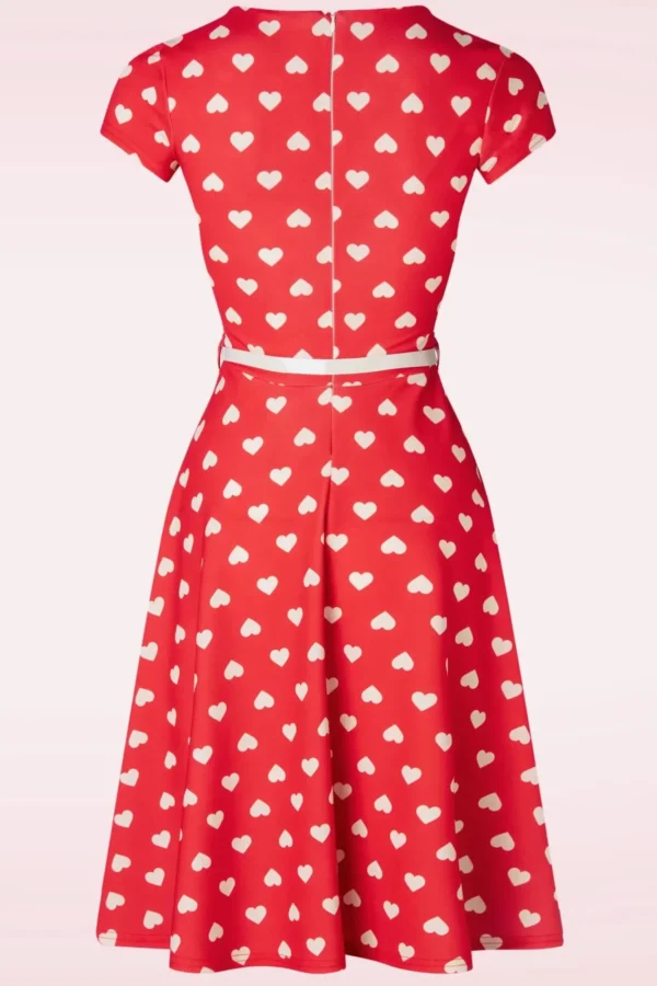 Shop Vintage Chic for Topvintage Minnie Hearts Swing Jurk In Rood