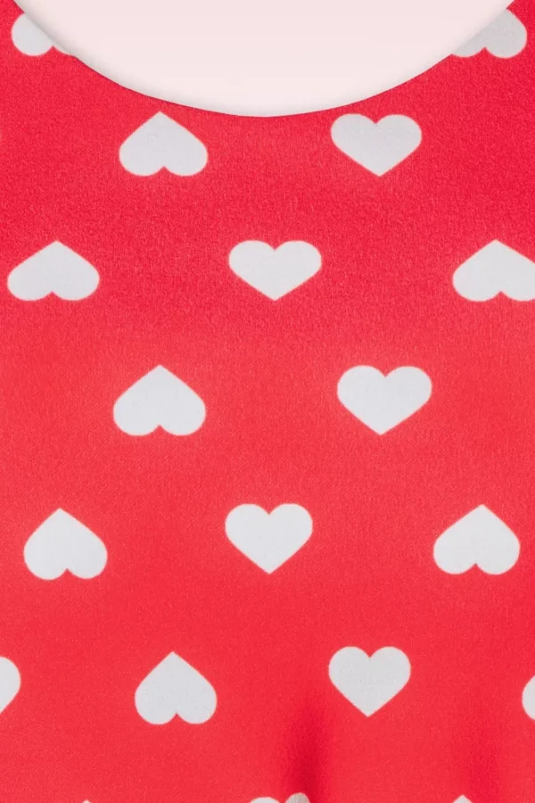 Shop Vintage Chic for Topvintage Minnie Hearts Swing Jurk In Rood