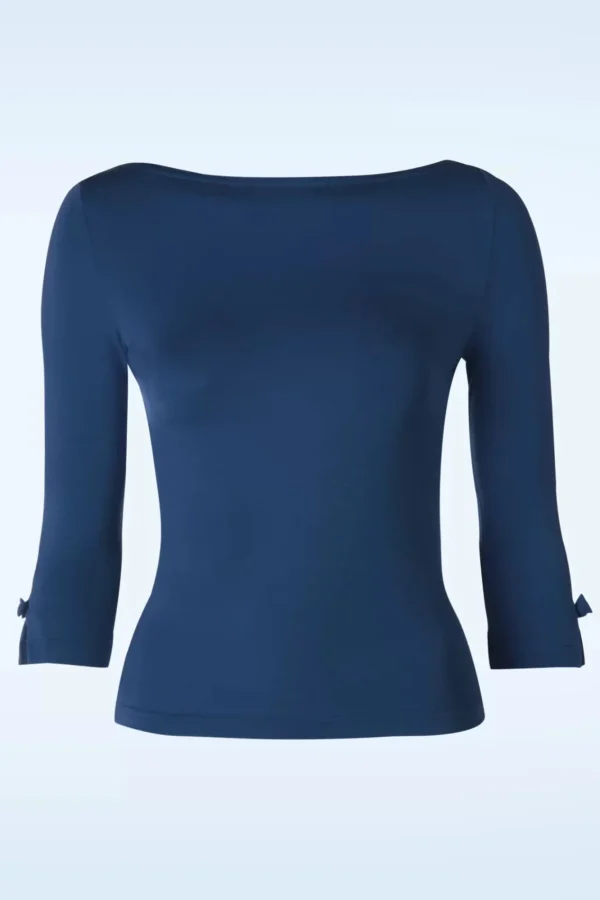 Flash Sale Banned Retro Modern Love Top In Marineblauw