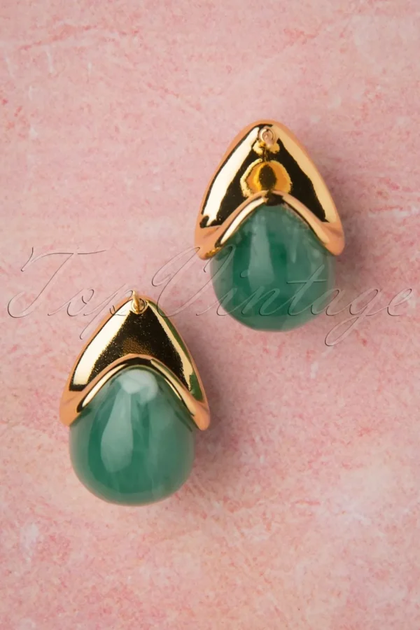 Cheap Topvintage Boutique Collection Molly Oorbellen In Goud En Groen