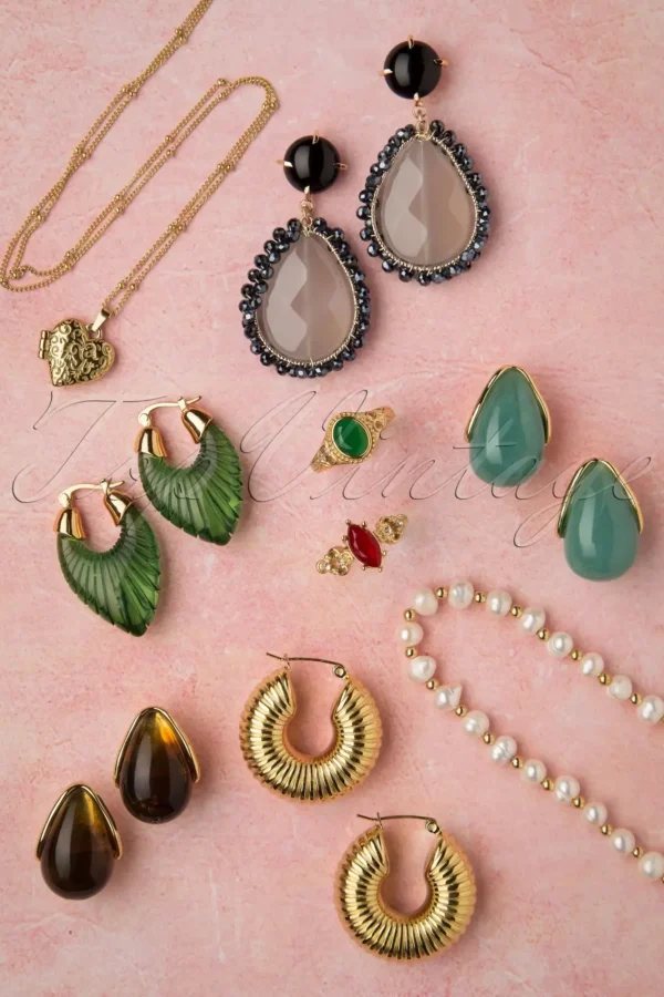 Flash Sale Topvintage Boutique Collection Molly Oorbellen In Goud En Bruin