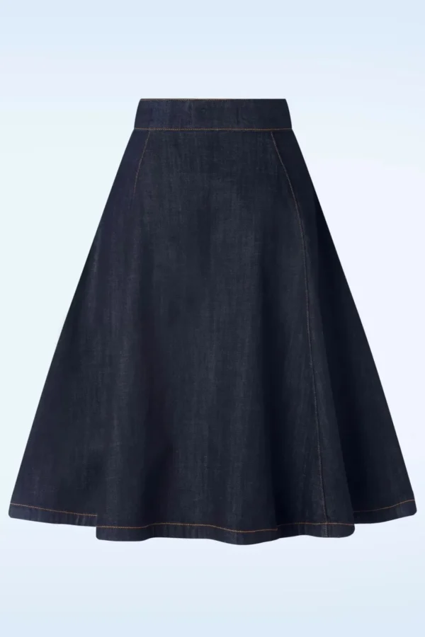 Shop Rock-a-Booty Mona Lee Swing Rok In Donkerdenim