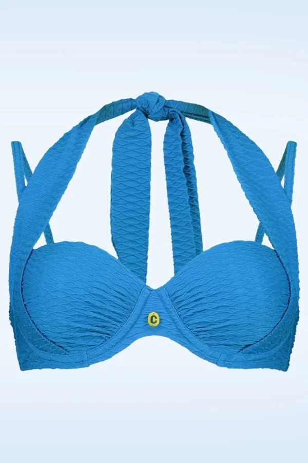 Cheap TC Beach Multiway Bikinitop In Blue Snake