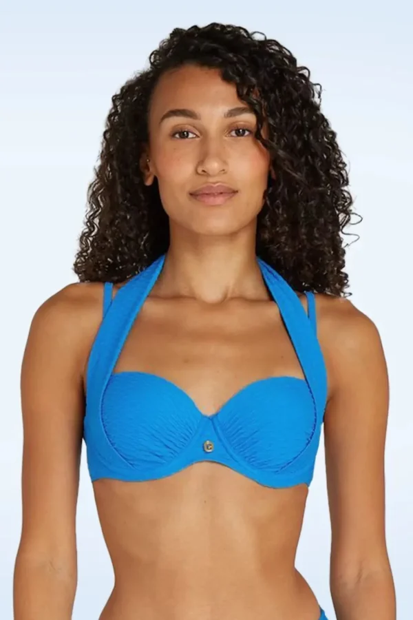 Cheap TC Beach Multiway Bikinitop In Blue Snake