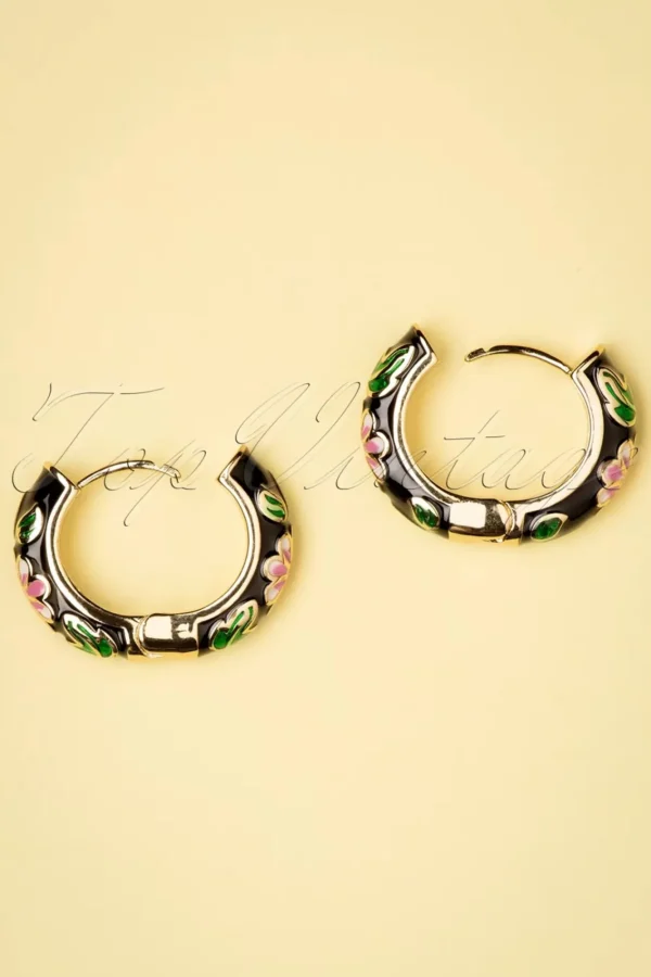 New Day&Eve by Go Dutch Label My Flower Oorbellen In Zwart