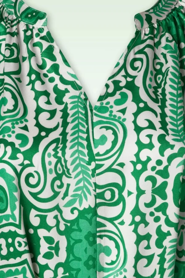 Online Smashed Lemon Myra Maxi Jurk In Gebroken Wit En Groen