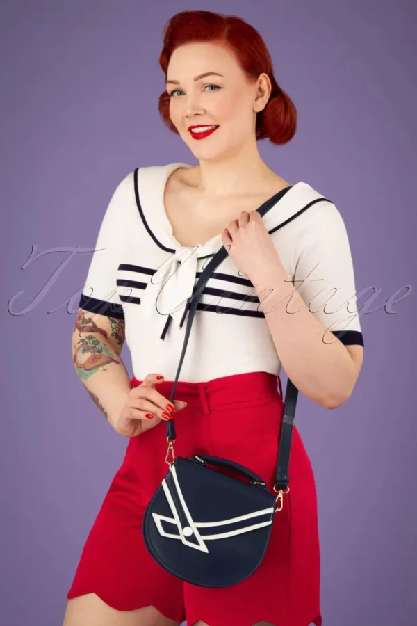 Fashion Banned Retro Nautical Kelly Lee Handtas In Marineblauw