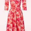 Shop Vintage Chic for Topvintage Nina Flower Swing Jurk In Rood