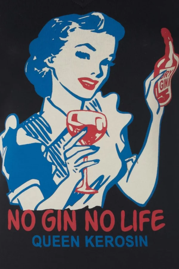 Best Queen Kerosin No Gin No Life T-Shirt In Zwart
