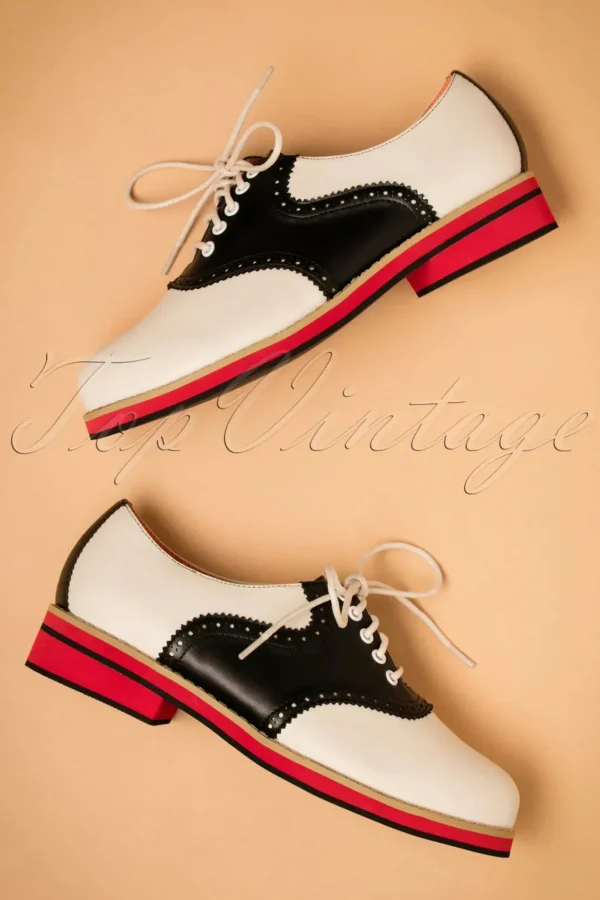 Shop Banned Retro Old Soul Dancer-Schoenen In Wit En Zwart