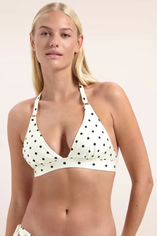 Cheap Cyell On Point Halter Bikini Top In Gebroken Wit