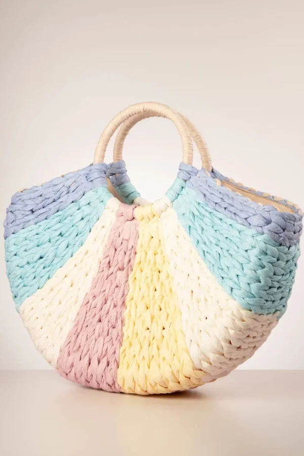 Cheap Amici Orleans Geweven Rotan Tas In Pastel
