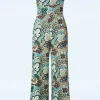 Hot Vintage Chic for Topvintage Paisley Jumpsuit In Groen En Bruin