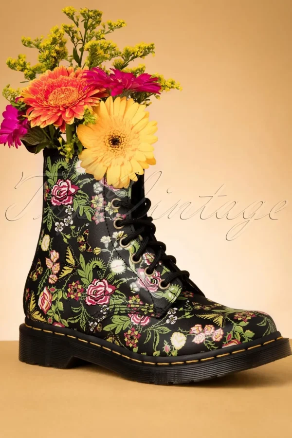 Outlet Dr. Martens 1460 Pascal Backhand Bloom Laarzen In Zwart