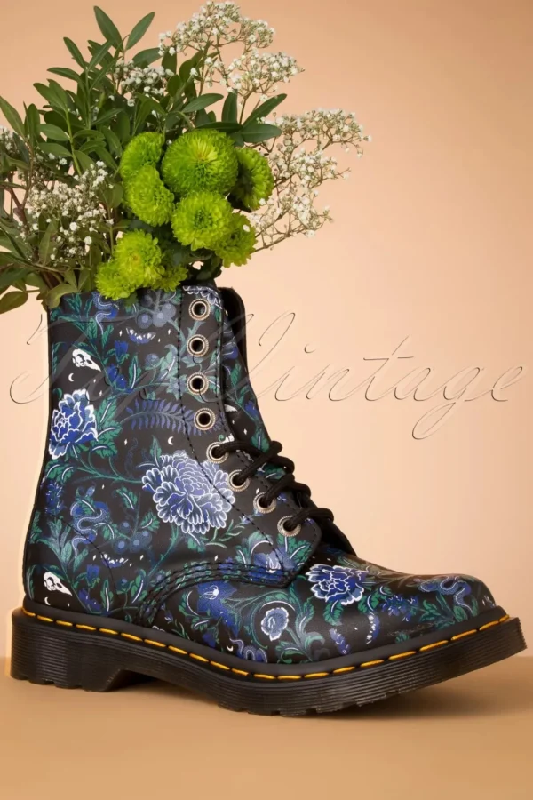 Online Dr. Martens 1460 Pascal Backhand Mystic Garden Bloemenlaarzen In Zwart