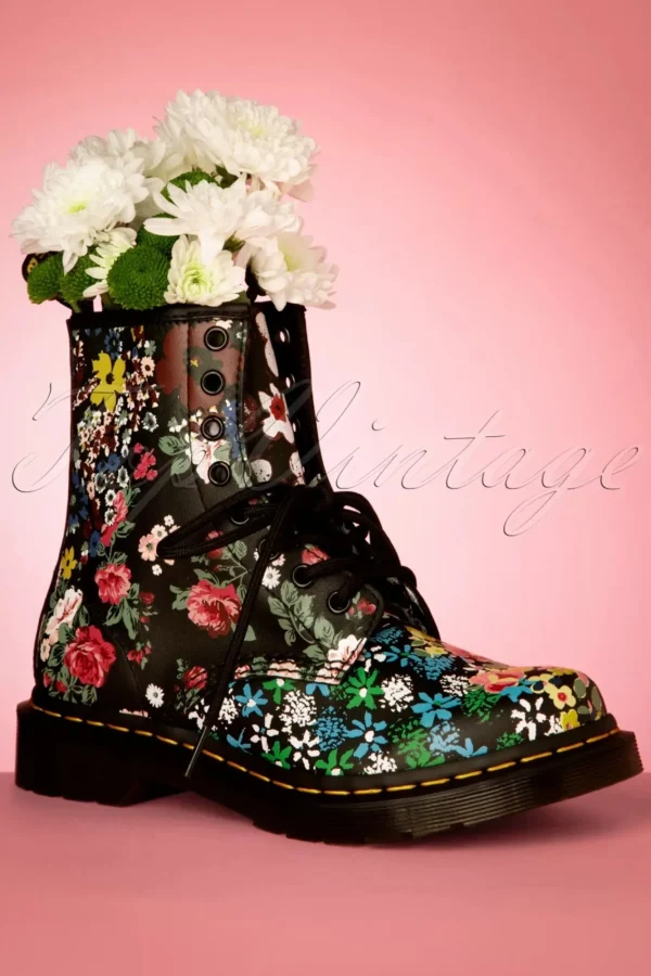 Cheap Dr. Martens 1460 Pascal Floral Mash Up Backhand Laarzen In Zwart