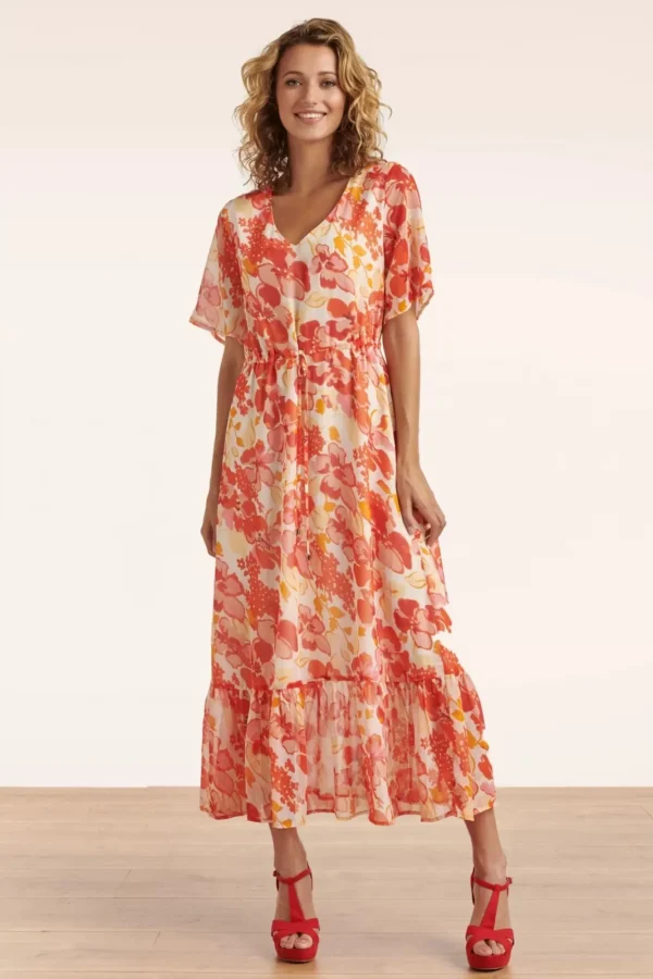 Best Smashed Lemon Patricia Floral Maxi Jurk In Oranje