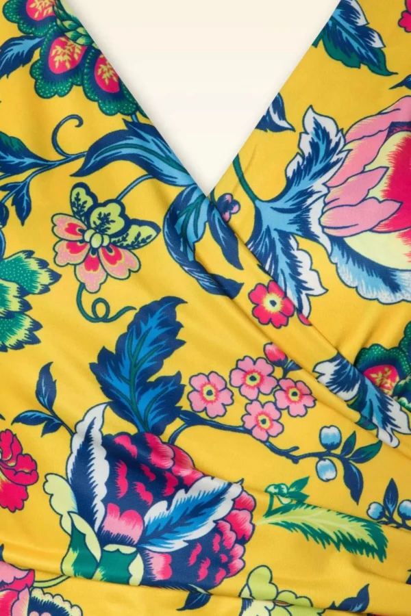 Sale Vintage Chic for Topvintage Petty Floral Swing Jurk In Geel