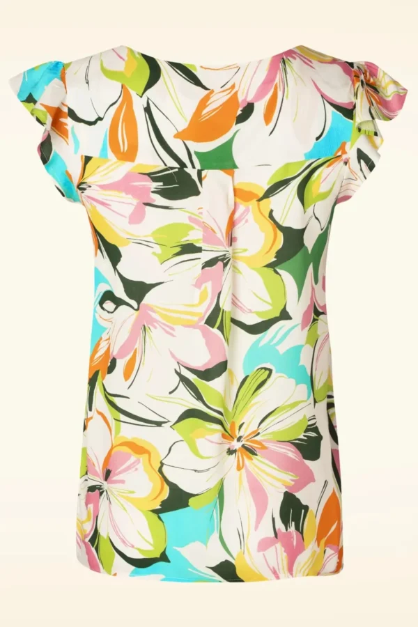 Sale Smashed Lemon Phoebe Colourburst Top In Wit