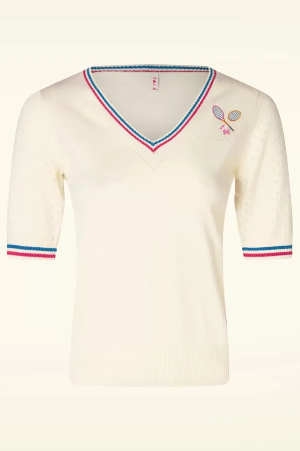 Best Sale Blutsgeschwister Pretty Preppy Special Top In Atletisch Wit