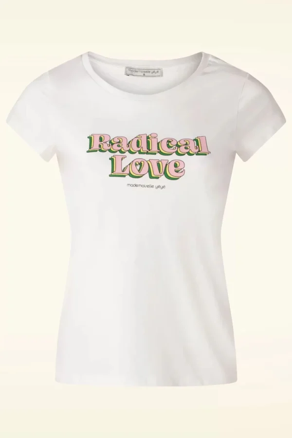 Shop Mademoiselle Yu00e9Yu00e9 Radical Love T-Shirt In Ecru