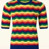 Shop Banned Retro Rainbow Waves Jumper In Multi