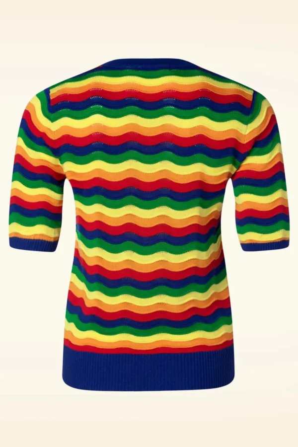 Shop Banned Retro Rainbow Waves Jumper In Multi