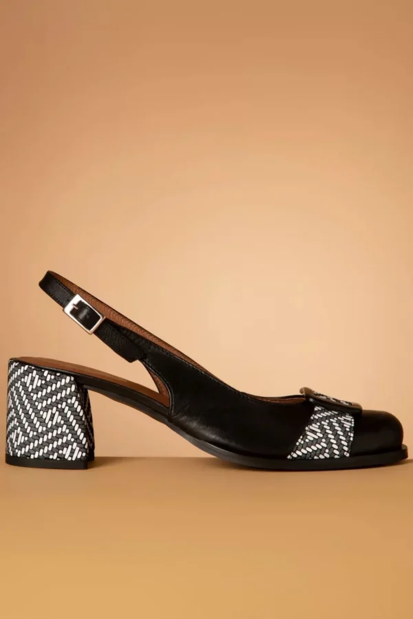 Flash Sale Nemonic Rebeca Lederen Slingback Pumps In Zwart