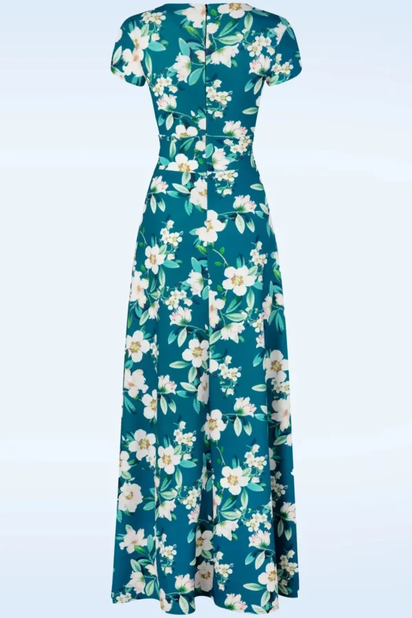 Discount Vintage Chic for Topvintage Rinda Bloemen Maxi Jurk In Blauw