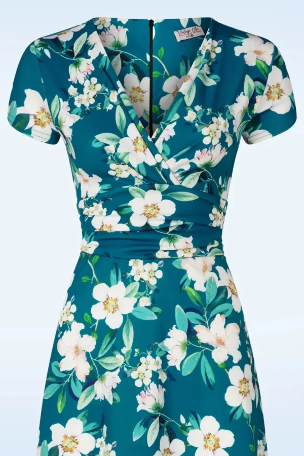 Discount Vintage Chic for Topvintage Rinda Bloemen Maxi Jurk In Blauw