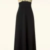 Clearance Vintage Chic for Topvintage Rinda Floral Maxi Jurk In Zwart