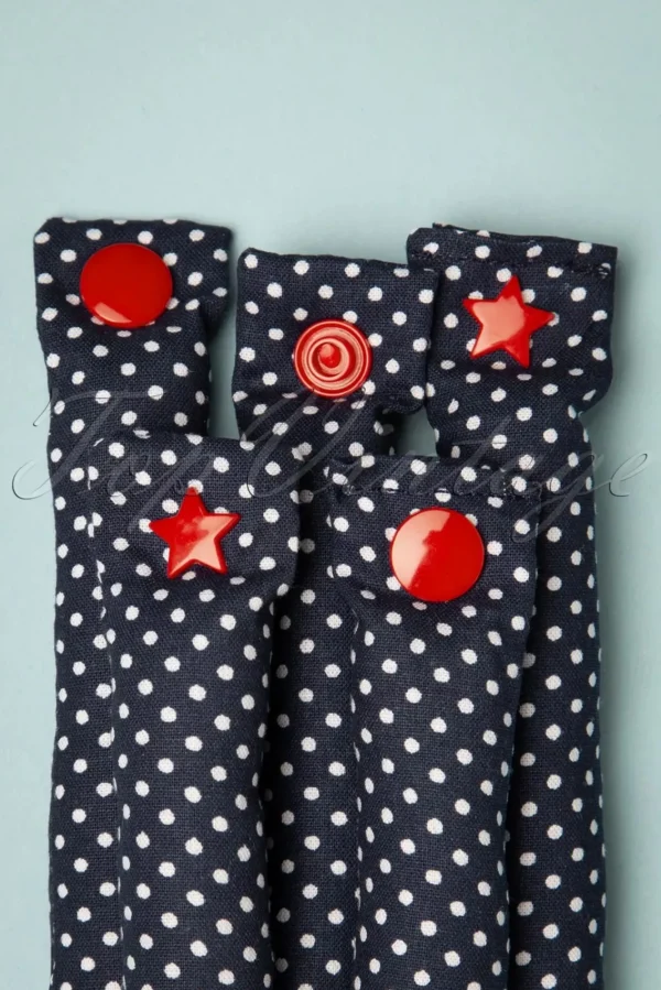 Best Lieblingsstucke By JuttaVerena Rock The Dots - Set Van 12 Krulspelden In Marineblauw