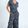 New Seasalt Rose Trellis Jumpsuit In Tidal Floral Maritime