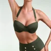 Discount Marlies Dekkers Royal Navy Balconette Bikini Top In Zeewier Groen