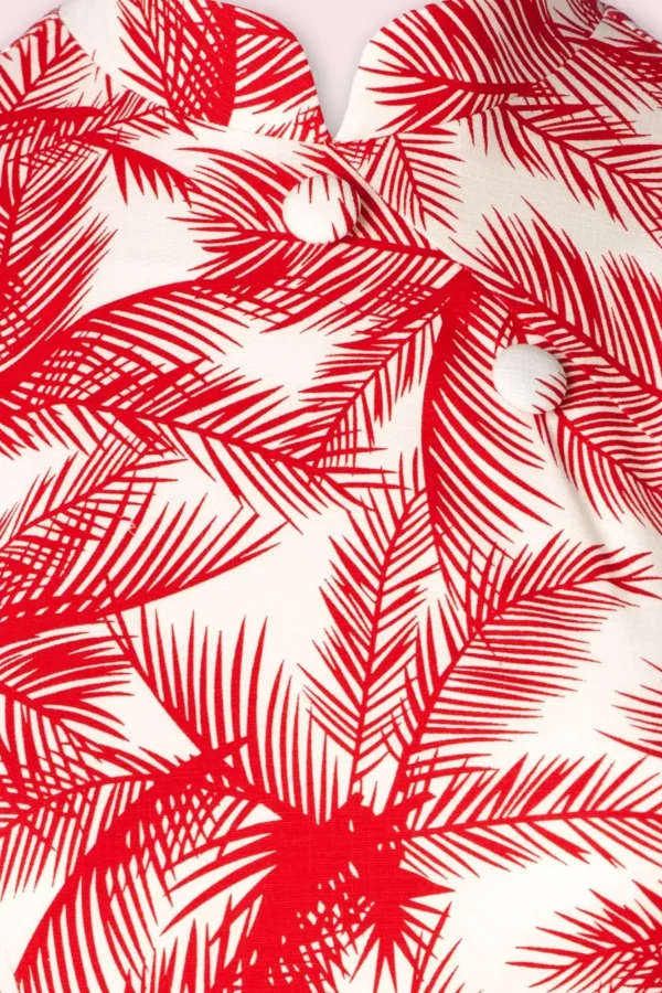 Cheap Zoe Vine Ruby Palm Pencil Jurk In Wit En Rood