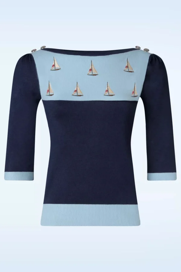 Cheap Vixen Sail Away Trui In Blauw