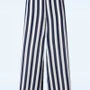 Clearance Banned Retro Sally Stripe Pantalon In Marineblauw