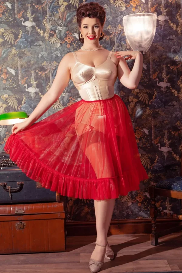 Hot What Katie Did Sandra Frilly Petticoat In Rood