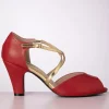 Shop Banned Retro Sassy Dance Peeptoe Pumps In Rood