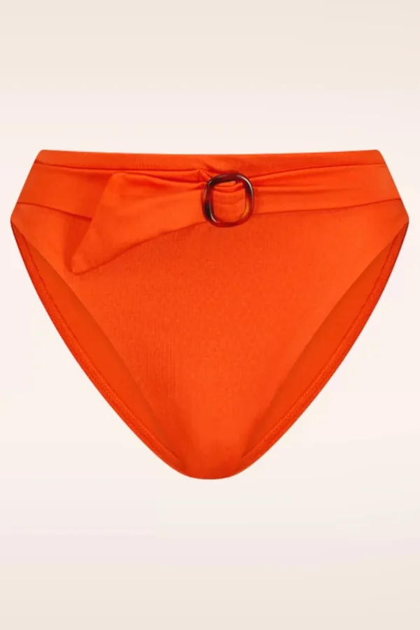 Outlet Cyell Satin High Waist Bikini Broekje In Oranje