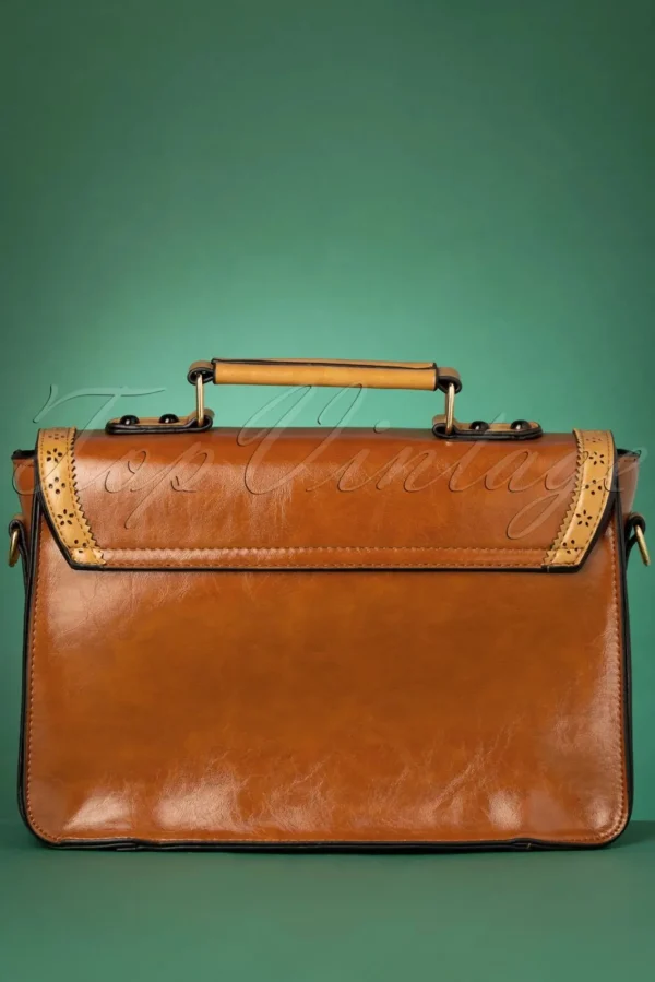 Discount Banned Retro Scandal Office Handtas In Camel En Cognac