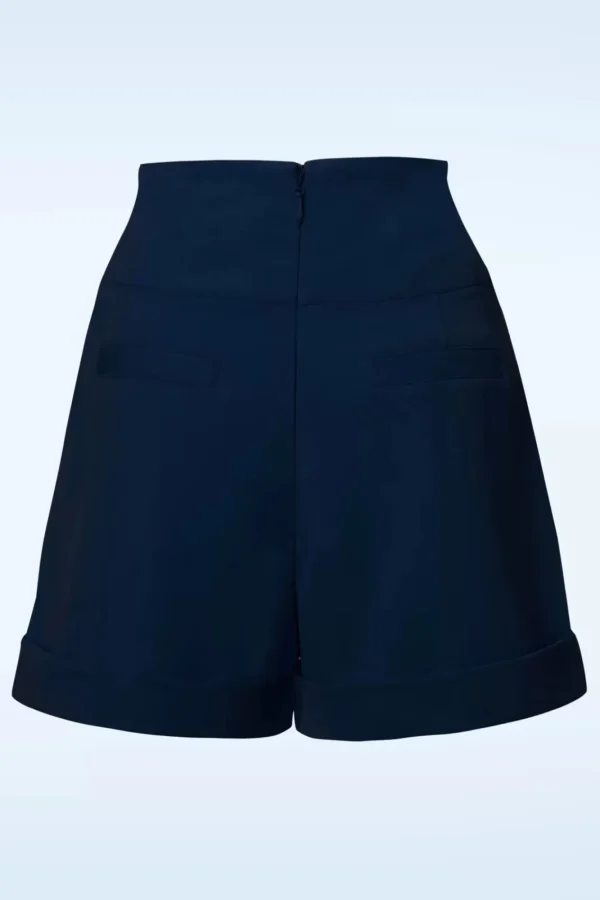 Online Banned Retro Schattig Als Een Knoopshort In Marineblauw