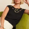 Store King Louie Selly Citrine Embroidery Top In Zwart